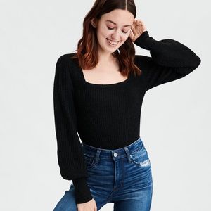 NWT AE Square Neck Bodycon Sweater